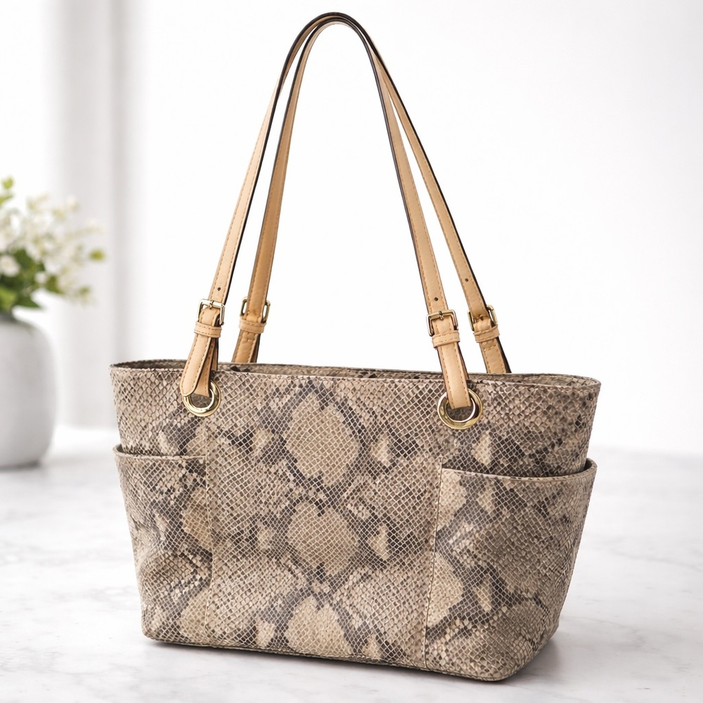 Elegant Snake Print Tote Bag